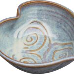 Castle Arch Pottery Irish Pottery Bowl Hand-Glazed, Heart Shaped Design 6″ Diameter by 2″ Height with Celtic Spiral Motif – Handcrafted In Ireland – Lead & Cadmium Free, Irish Gifts For Men & Women