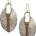 SPUNKYsoul Boho Earrings for Women Gold Silver Copper Dangle Oval or Round Ethnic Trendy Western Hammered Gift Handmade Mixed Metal African Jewelry