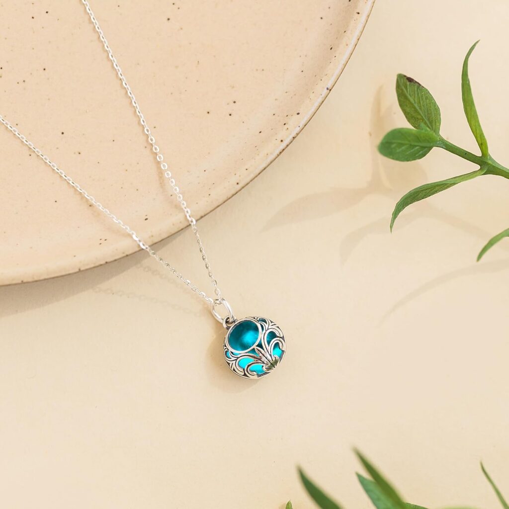 Bottled Up Designs Handmade Vintage Lace Necklace, Recycled Vintage Bottle Glass, Sterling Silver, Eco Friendly, Made in USA, Birthday Gifts, Mothers Day, Women, Anniversary