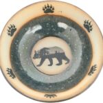 ALWAYS AZUL POTTERY Mountain Scene Bear Soup Bowl in Seamist Glaze – Handmade Ceramic Pottery Bowl – Handcrafted Polished Stoneware – Unique & Stylish Glazed Bowl, Great for Soup, Salad, Cereal & More