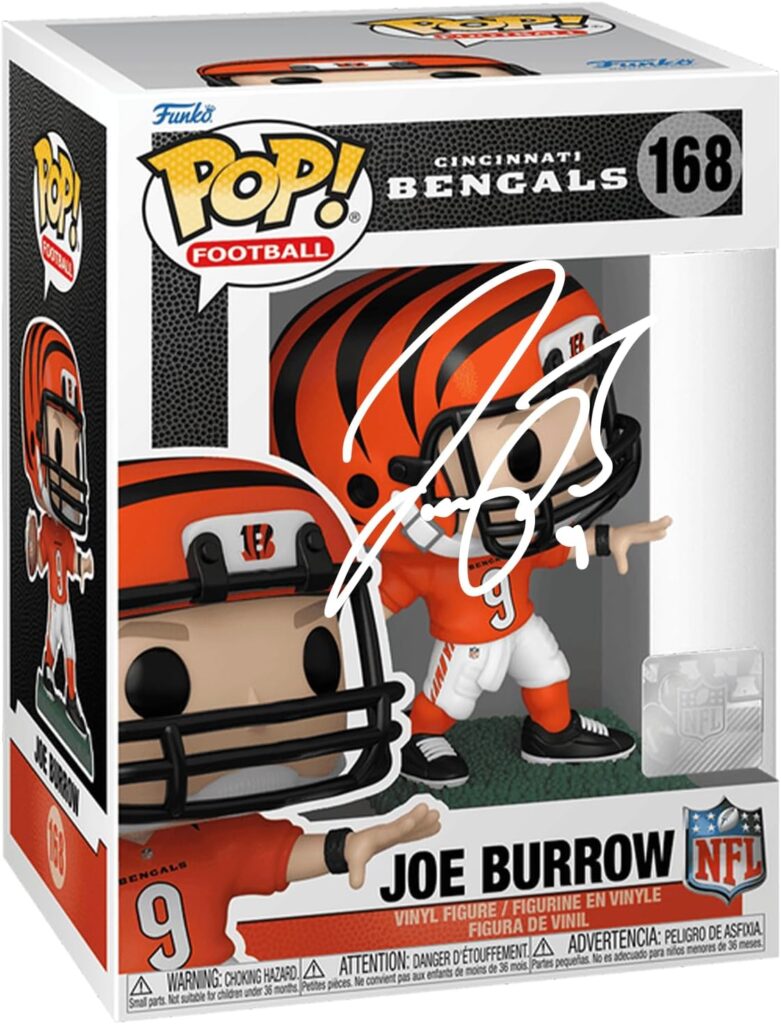 Joe Burrow #168 Facsimile Signed Reprint Laser Autographed Funko POP! Football NFL: Cincinnati Bengals Figurine with Protector Case