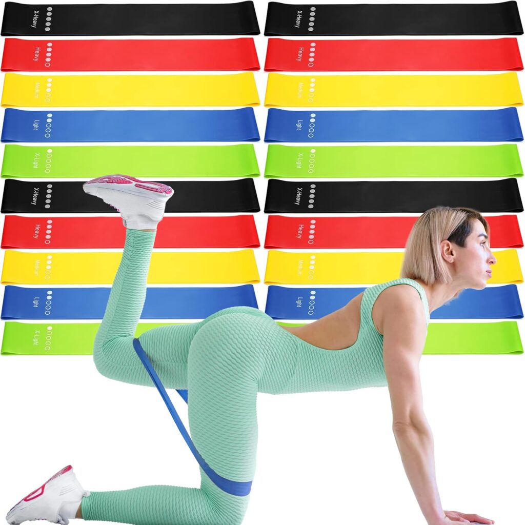 Deekin 20 Pcs Resistance Bands for Women Men 10-115 Lbs 5 Different Resistance Levels Loop Exercise Bands for Leg Working Gym