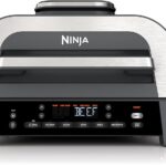 Ninja DG551 Foodi Smart XL 6-in-1 Indoor Grill with Air Fry, Roast, Bake, Broil, & Dehydrate, Foodi Smart Thermometer, 2nd Generation, Black/Silver