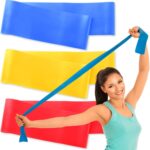 RMS Resistance Bands with Instruction Guide & Carry Bag – Latex Free Exercise Band for Working Out, Physical Therapy, Rehab, Stretch, Yoga & Pilates, Set of 3