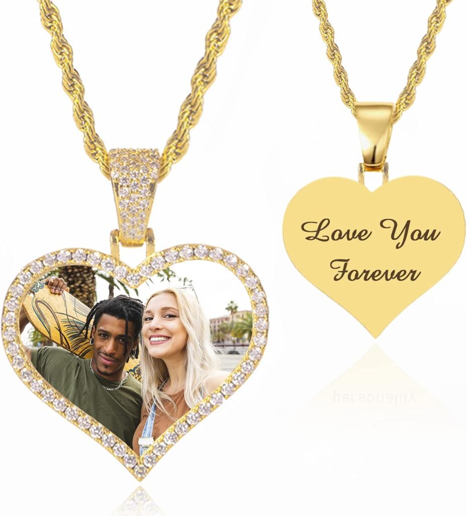 Custom Picture Necklace Personalized – Customized Photo Pendant Necklaces, Hip Hop Chain with Pictures Personalized Gift for Dad Men Women