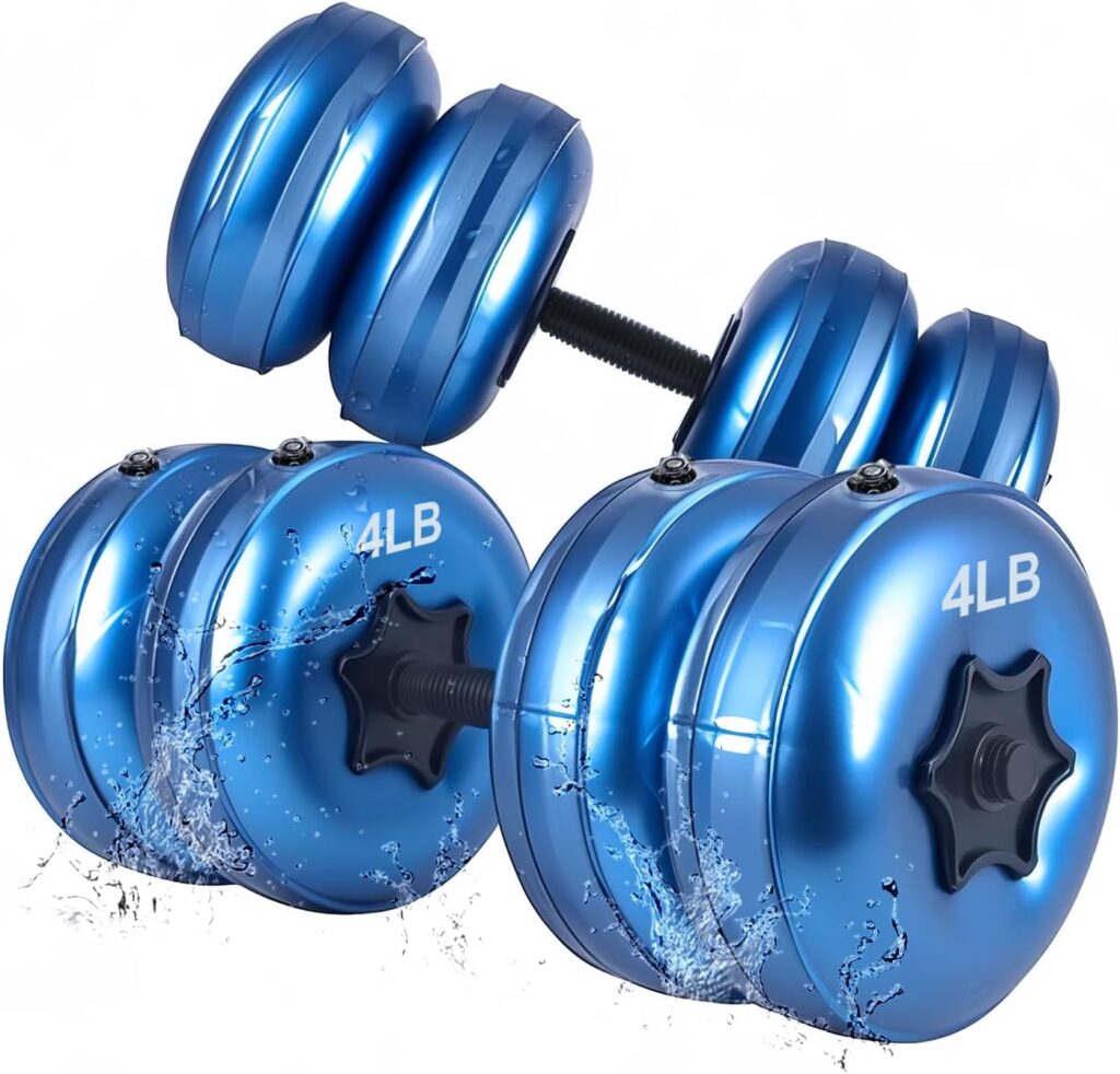 Water Filled Dumbbells Set – Water Filled Weights – Portable Travel Weights – Weights Adjustable Dumbbells – Portable Fitness Equipment – Strength Training – Fitness and Shaping