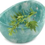 Pottery Herb Stripper Bowl (2025 Upgrade) – Handmade Ceramic Peeling Cup with Different Round Hole Sizes for Separating Leaves & Stems | Dishwasher-Safe(COLOR:Blue)