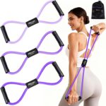 Resistance Bands, Figure 8 Resistance Band, Exercise Bands with Handles for Back, Workout Bands for Arms, Shoulder, Leg, Physical Therapy, Pilates, Home Gym Workout Equipment for Women Men