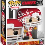 Travis Kelce #257 Facsimile Signed Reprint Laser Autographed Funko POP! Football NFL: Kansas City Chiefs Figurine with Protector Case