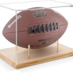 Football Display Case, Acrylic Display Case with Removable Stand, , UV Protected Display Case for Autographed Footballs, Sports Collectibles, Trophy, Action Figure and Models