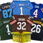 Autographed/Signed Football GOLD Series 4 Jersey Mystery Box with PSA JSA or Beckett COA