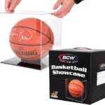 BCW Sports Showcases | Protective Memorabilia Holder with UV Resistance | Ideal for Sports Collectibles | Acrylic Display Cases for Autographed Balls and Mini Helmets (Basketball)