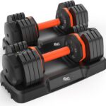 25LB 55LB Adjustable Dumbbells Set, 5LB to 25LB Dumbbell Pair,15LB to 55LB Weight Set of 2, Home Gym 50lbs/110lbs, Anti-Slip Handle for Exercise Equipment