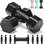 Adjustable Dumbbell Set, 4 in 1 Free Weights Dumbbells Set for Women, Weights for Women at Home, 2lb 3lb 4lb 5lb with TPU Soft Rubber Handle for Home Gym Exercise Training
