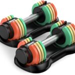 Uboway Adjustable Dumbbell Set (2.5-12.5 lbs) – Pair of Free Weights with Quick-Change Weight Plates, Non-Slip Grip & Storage Tray – Ideal for Home Gym, Strength Training, Beginners, Women & Men