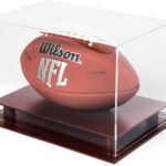 Football Display Case – Premium Acrylic Clear Box with UV Protection & Wooden Base – Lockable Showcase for Signed & Autographed Footballs