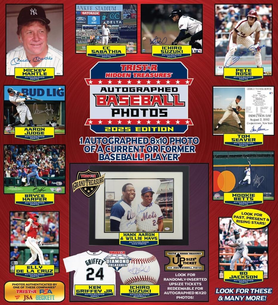 TRISTAR Hidden Treasures Autographed Baseball Photos 2025 Edition (1 Box)