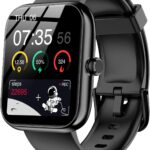 Smart Watch with Alexa Built-in, 1.83″ HD Touchscreen, Bluetooth Calling Fitness Tracker, Health Monitor Heart Rate/Sleep Tracking, IP68 Waterproof, 120+ Sports Modes for Android iPhone (Black)