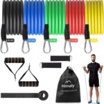 Resistance Bands Set, Himaly Exercise Bands Strength Training Fitness Bands Workout Elastic Bands with Legs Ankle Straps, Door Anchor, Handles & Carry Bag for Home Outdoor Workouts
