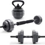 CAP Barbell 66 lb Multi-Use Adjustable Weight Set – Versatile Dumbbell, Barbell & Kettlebell for Full-Body Workouts | Gray