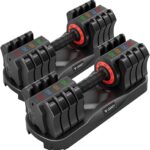 LEEKEY Adjustable Dumbbells 2PCS, Dumbbells with Anti-Slip Handle for Exercise & Fitness Fast Adjust Weight, Innovative Workout Equipment, Dumbbell Set Adjustable Weight