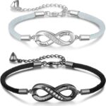 Personalized Infinity Bracelets for Women Men Couples Custom Name Matching Couples Bracelets for Boyfriend Girlfriend Promise BFF Bracelets for 2