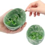 Pottery Herb Stripper Bowl, Handmade Ceramic Herb Peeling Cup with Different Hole Sizes for Separating Leaves and Stems(Color:Green)