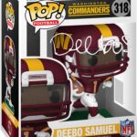 Deebo Samuel #318 Facsimile Signed Reprint Laser Autographed Funko POP! Football: Washington Commanders Figurine with Protector Case