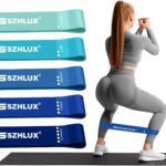 SZHLUX Resistance Bands Set with Instruction Guide and Carry Bag, Versatile for Body Sculpting, Strength Training, and Rehabilitation-Set of 5 (Blue)