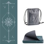 Avoalre Yoga Mat Foldable – Textured Non Slip Exercise Mat -Travel Lightweight Hot Yoga Mat with Carry Bag for Pilates & Home Workouts (72″L x 24″W x 3mm Thick), Green