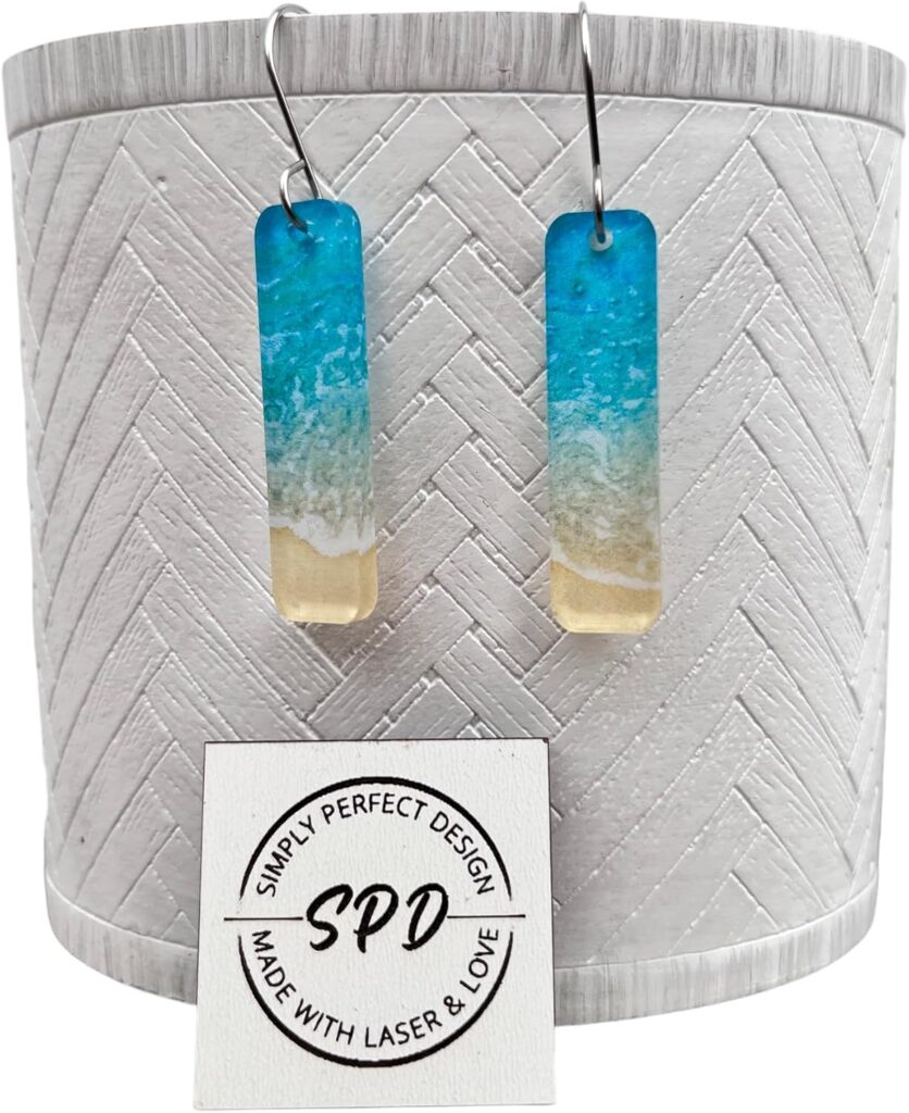 Simply Perfect Design Handmade Beach Earrings for women: Teal earrings for women, Ocean & Nautical Earring Gifts for Women – Unique Sea Shell & Anchor Jewelry for Beach Vacation – Ocean Earrrings.