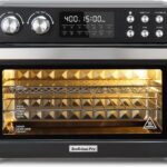 28QT Air Fryer Toaster Oven Combo, Large 12-in-1 Convection Countertop Oven with Next-Gen HeatWave Convection, 3-Layer Cooking, Rotisserie for Chicken, Fits 11″ Pizza, Full Accessories, Sparkle Black