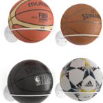 Wallniture Sporta Ball Storage Rack Wall Mounted Set of 4, Soccer Ball, Volleyball and Basketball Rack, Metal