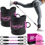 WALITO Ankle Resistance Bands with Cuffs, Exercise Bands for Legs and Butt, Booty Workout Equipment for Kickbacks and Hip Fitness Training