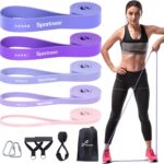 Sportneer Resistance Bands for Working Out: Pull Up Bands 5-130lb 5 Levels Exercise Bands Workout Bands Set with Handles & Door Anchor Pull Up Assist Bands for Men Women Resistance Training
