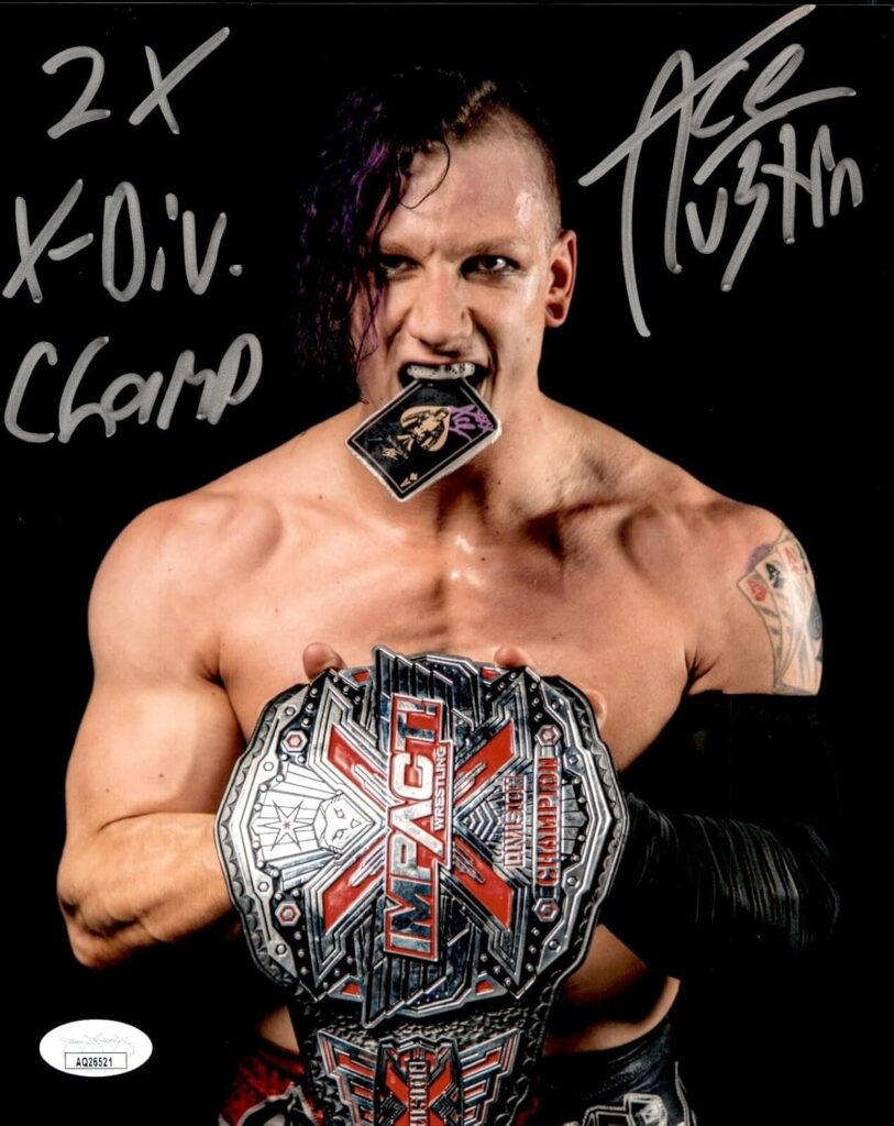 Ace Austin Signed & Inscribed Impact X-Division Champion 8×10 Photo JSA COA – Autographed Soccer Photos