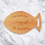Personalized Bamboo Fish Cutting Board – Engraved Custom Cutting Board, Serving Tray, Chicken Cutting Board, Gift for Christmas, New Year, Housewarming Gift, Organic Bamboo Cutting Boards