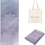 Travel Yoga Mat, Non Slip Exercise Suede Mat with Carry Bag, All-Purpose Fitness Mat with High Density Anti-Tear Surface for Women, Ideal for Pilates Workout (72” x 24” x 1.5mm Thick)