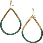 SPUNKYsoul Handmade Boho Open Teardrop Gold Patina Earrings for Women