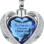 shajwo Cremation Heart Urn Necklace Ashes Jewelry for Women Men Keepsake Pendant Memorial Locket Ash Holder