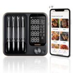 Wireless Meat Thermometer with 4 Probes, INKBIRD WiFi Meat Thermometer Digital Wireless for Rotisserie Grill Oven,Unlimited Range Dishwasher Waterproof Bluetooth Thermometer for iOS & Android