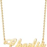 CoolJewelry Custom Name Necklace for Women Personalized Name Necklaces with Heart 18K Gold Plated or Sterling Silver Nameplate Customized Pendant Jewelry Gift