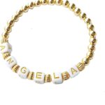 Personalized Bead Name Bracelet 14K Gold Plated for Women – Custom Name Beaded Jewelry