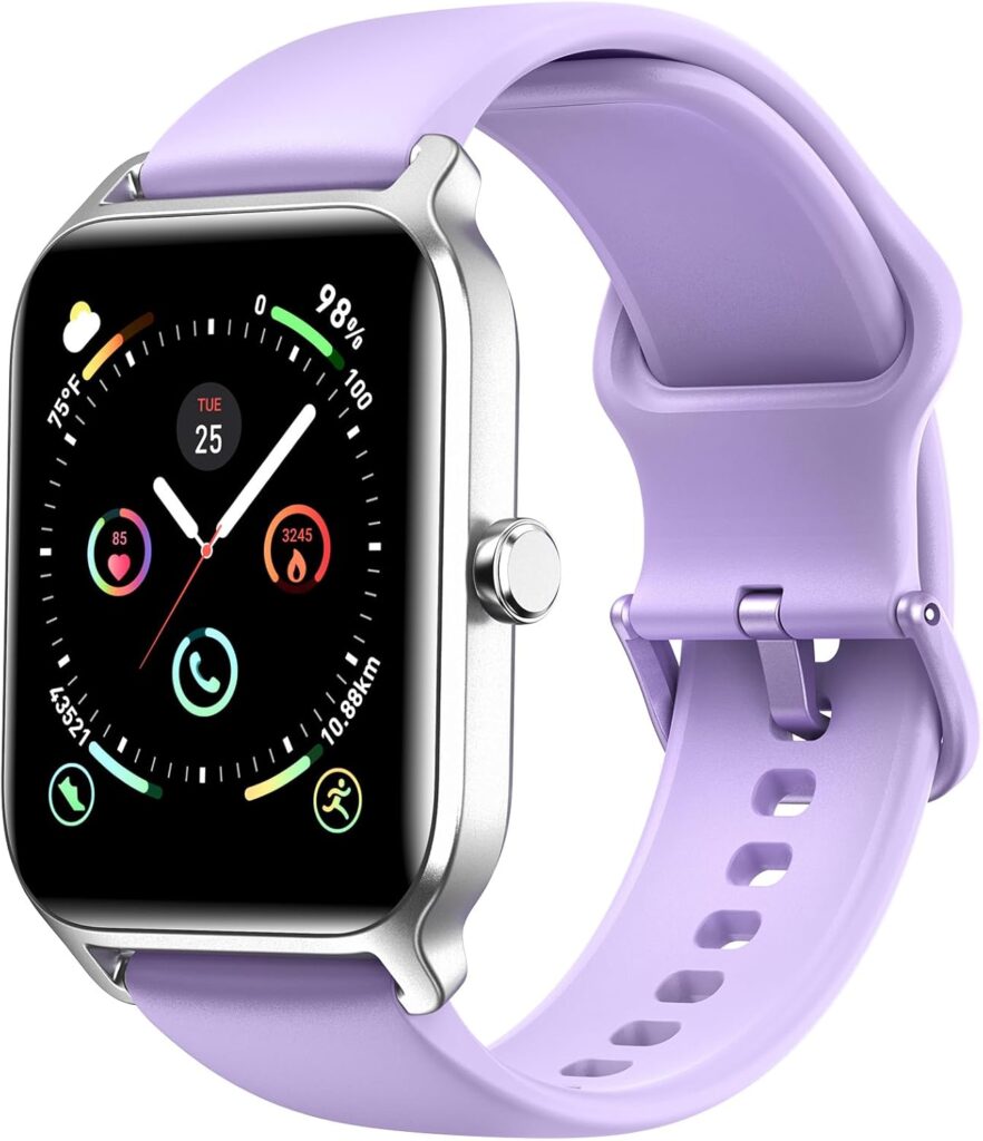 Fitpolo Smart Watches for Women Men, Alexa Built-in 1.8″ Fitness Tracker Watch for Android iOS, Waterproof Activity Trackers with 100 Sports, GPS via Phone, Heart Rate Sleep SpO2 Monitor – Purple