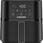 Chefman Air Fryer – 4 QT Compact Airfryer for Quick & Easy Meals in Minutes, Features Hi-Fry Technology for Extra Crisp, Touchscreen Controls with 4 Presets, Nonstick & Dishwasher Safe Basket – Black