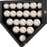 Baseball Display Case Baseball Holders for Balls Display Baseball Ring Display Wall Cabinet with Anti-Theft Lock for Collection Autographed Baseballs
