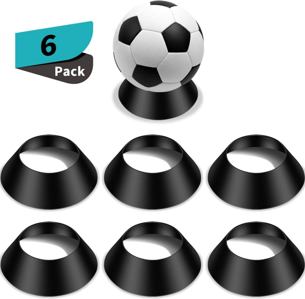 Blulu 6 Pcs Memorabilia Ball Display Stand Pedestal Ball Stand Holder for Soccer Basketball Football Volleyball Softball Bowling(Black)