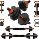 VTORY Adjustable Dumbbell Set, 30/50/70/90lbs Free Weights, Set of 2, 4-in-1 for Barbell Kettlebell Push-Up Stand, Dual-Lock Safety Grip & Ergonomic Design