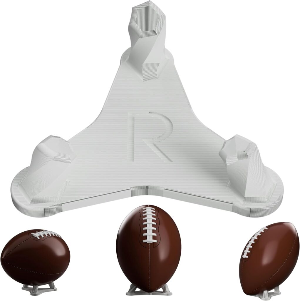 Football Display Stand – Premium Holder for Footballs & Rugby Balls – Vertical & Horizontal Display – Made in USA – Showcase Autographed, Signed & Collectible Balls
