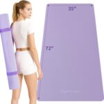 Extra Large TPE Yoga Mat 72″x35″ / 78″x57″ – Wide Non-Slip Mat for Yoga, Pilates & Home Gym, 6mm Thick Cushion for Comfort & Balance, Waterproof, Easy to Carry with Strap or Bag for Solo or Partner Workouts